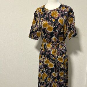 No 6 Floral Midi Dress with Belt